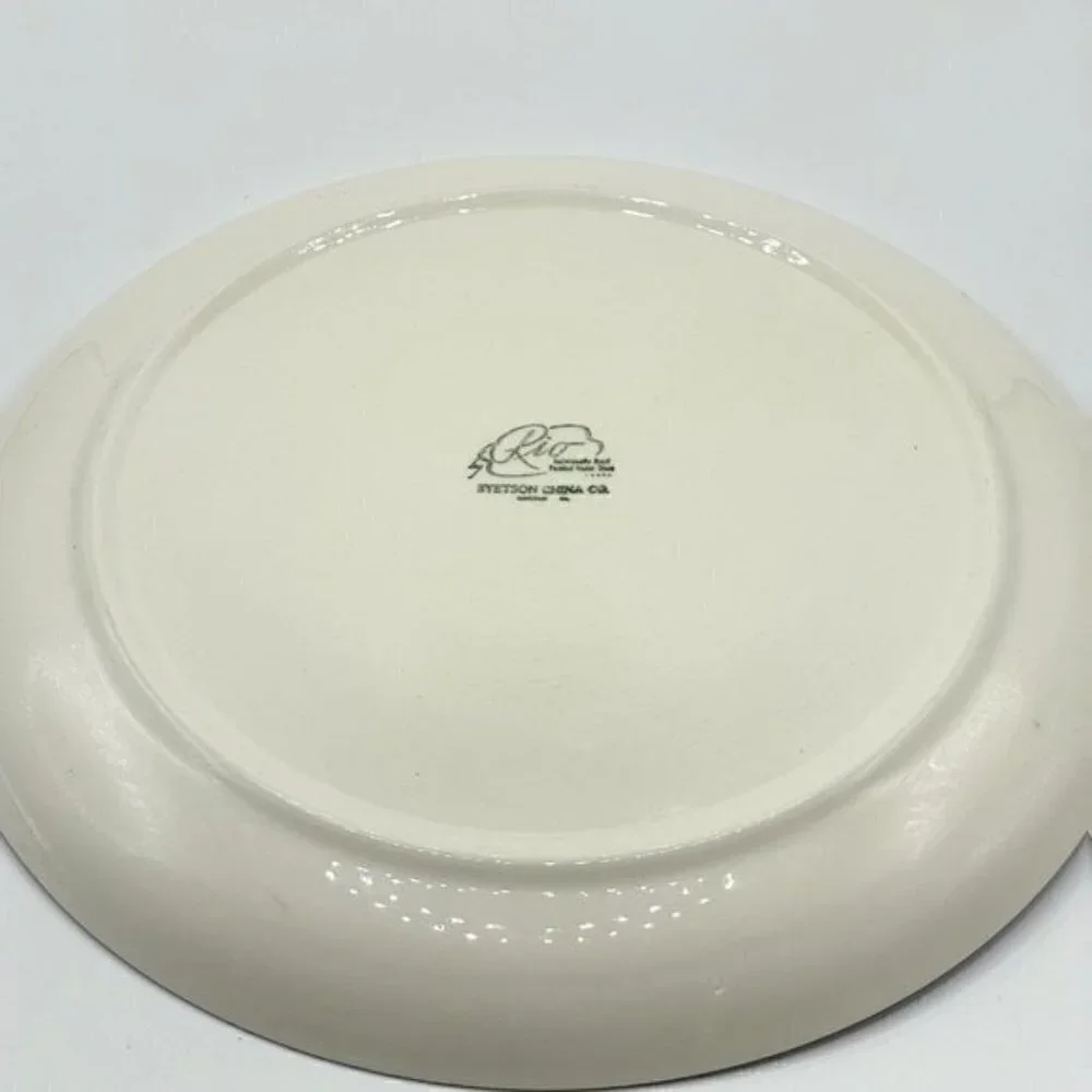 Rio Stetson Vintage Hand Painted Floral Dinner Plate Soup Bowl Set (4 Available)